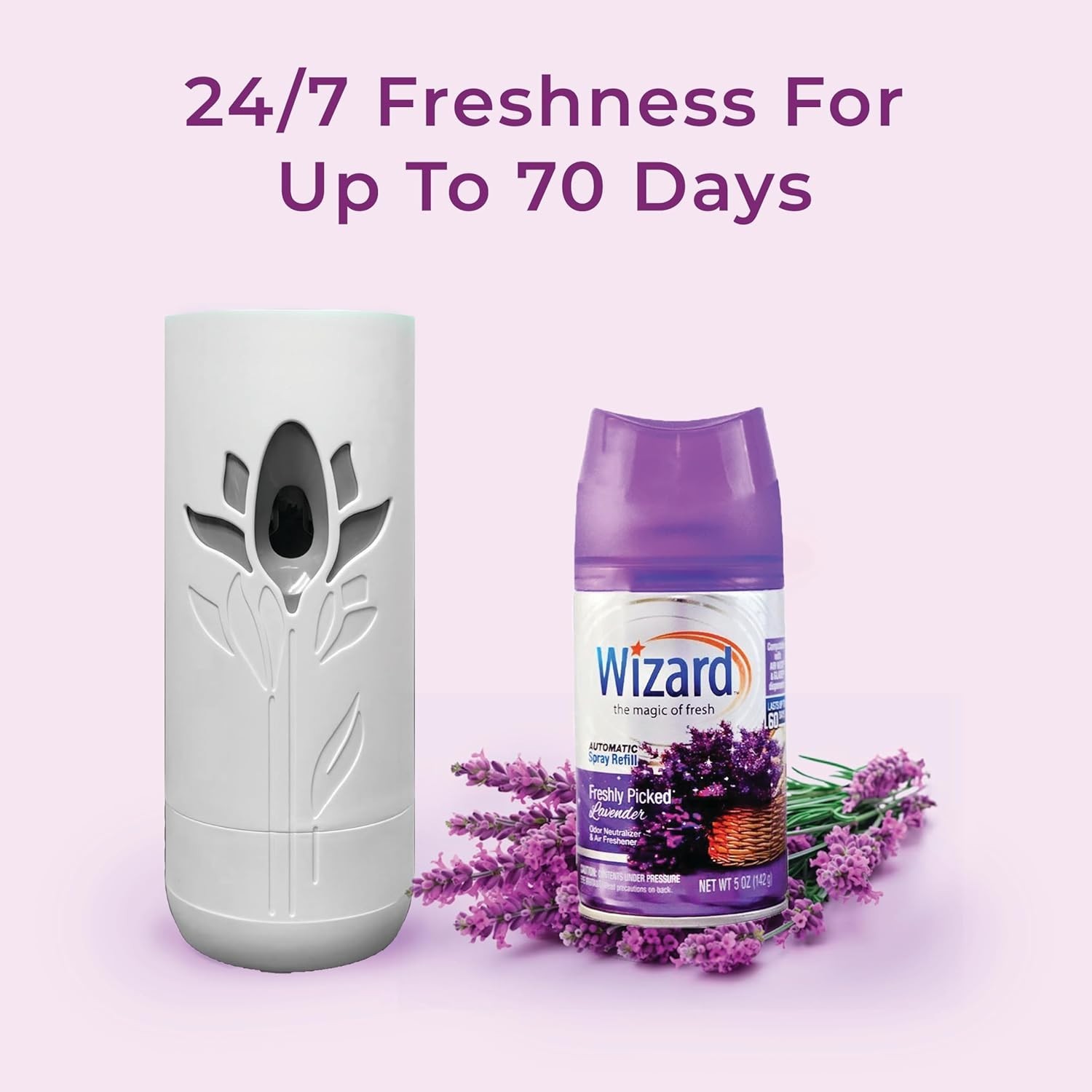 Wizard Fresh Pick Lavender Spray Kit with Holder + 3 Refills 5oz