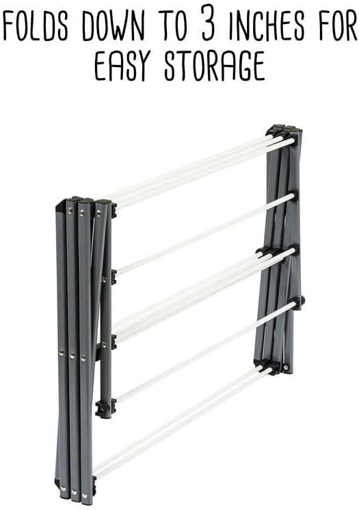 Collapsible Steel Clothes Drying Rack – 24 Linear Feet – 29″L x 14″W x 42″H