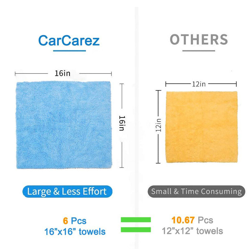 6 Pc Premium Plush Microfiber Towel Professional Car Wash Drying Cleaning 16×16″