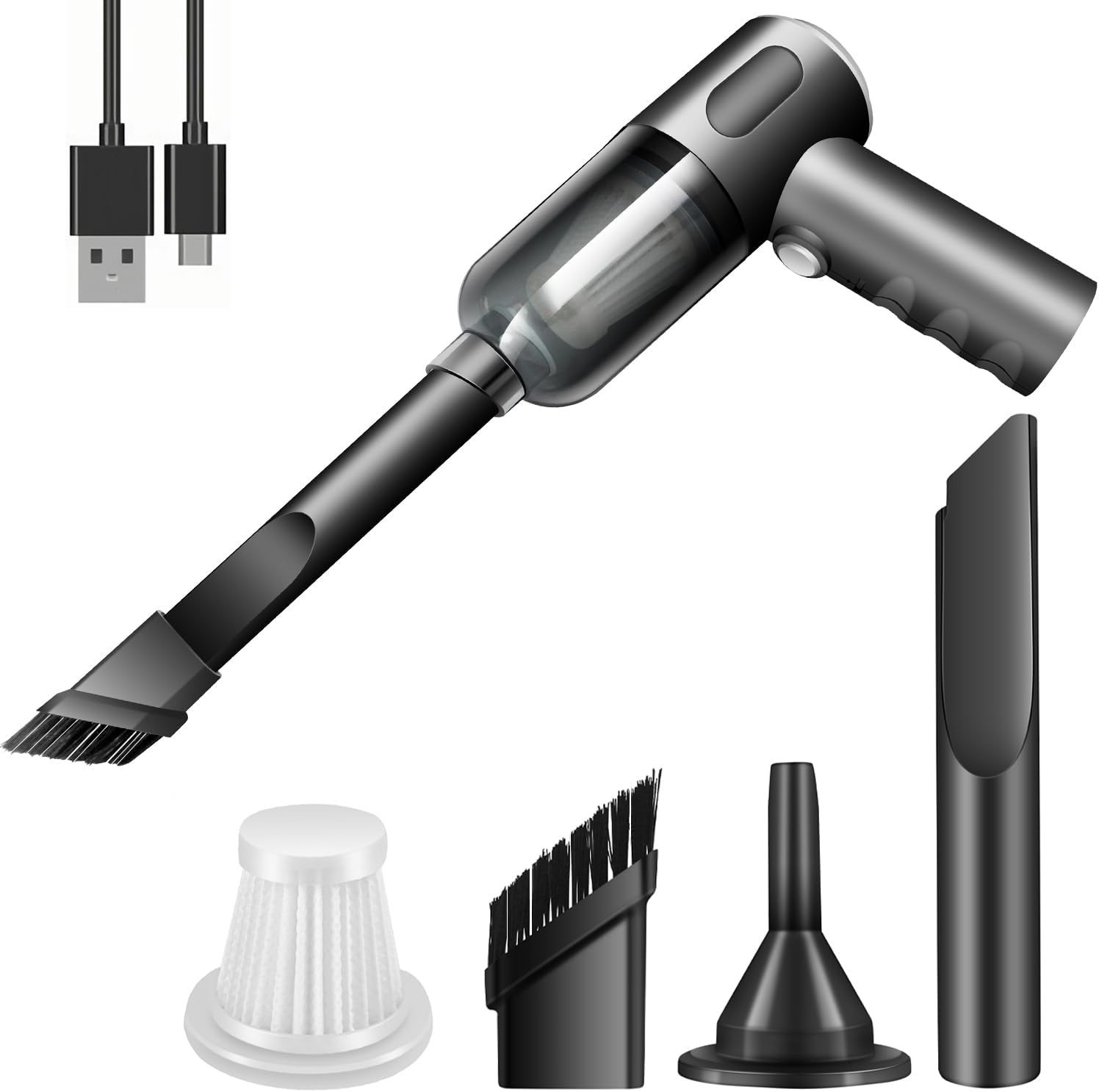 Compressed Air Duster Wireless Handheld Car Vacuum Cleaner, Air Blower 3 in 1…