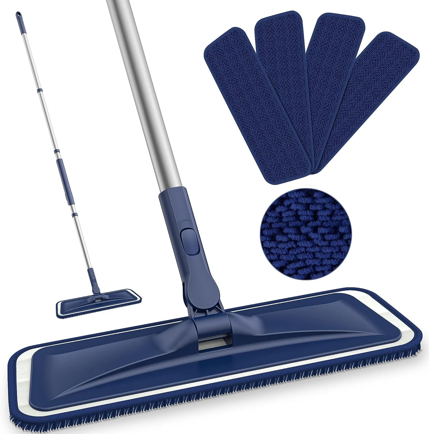 Microfiber Mops for Floor Cleaning – Flat Floor Mop Wet Dry Use for Hardwood Fl