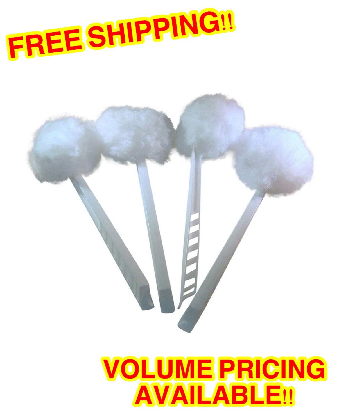 REYINL White Bowl Brush 4-Pack Toilet Mops