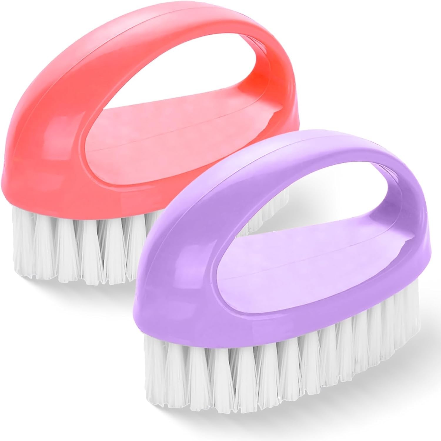 2 Pack Small Scrub Brush,Heavy Duty Stiff Nylon Bristles Cleaning Brush,Durable