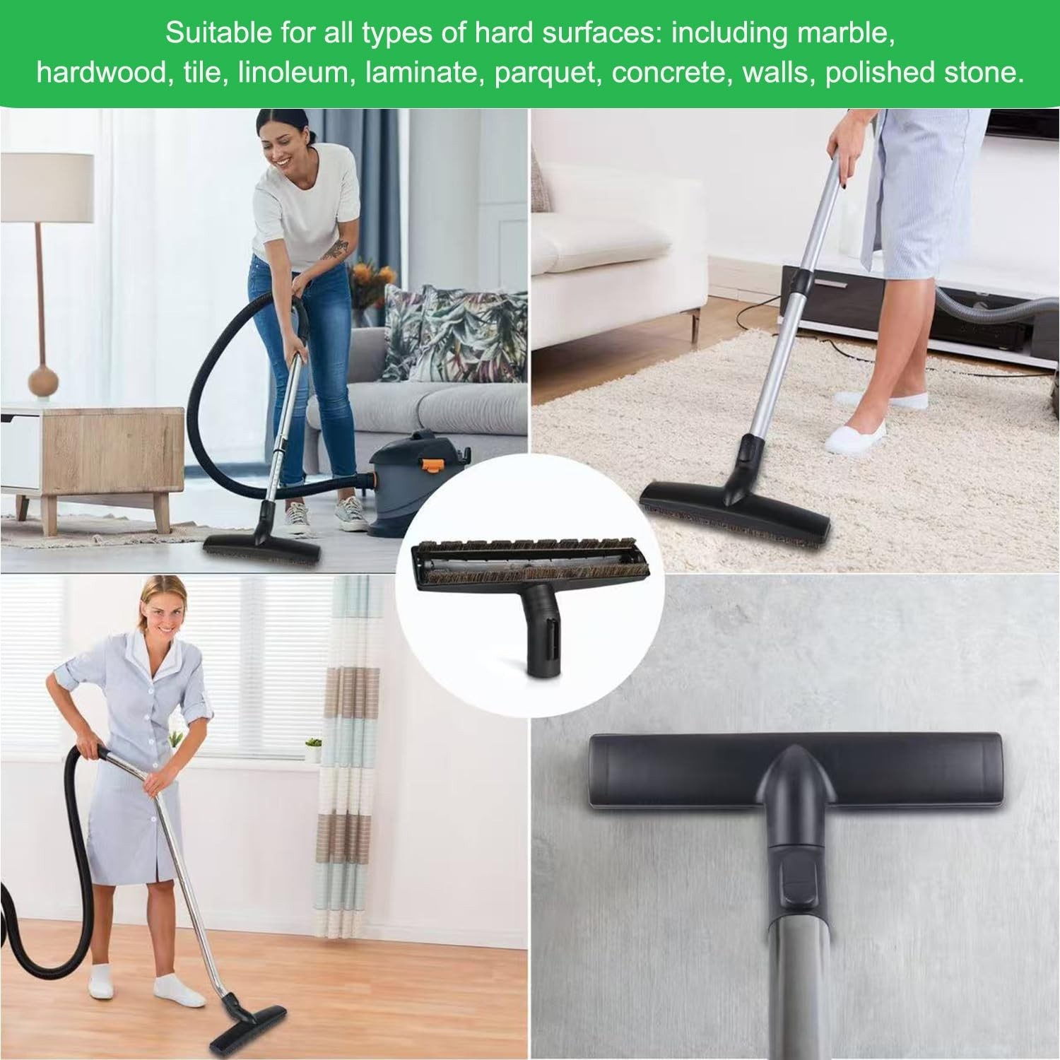 2-Piece 35mm Vacuum Attachments Set – Soft Bristles, Abrasion-Resistant, Strip R