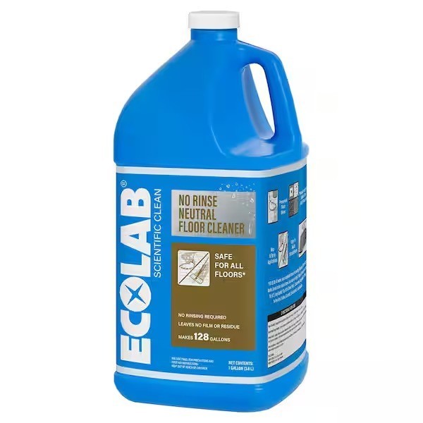 2 Pack ECOLAB 1 Gal. No Rinse Neutral Floor Cleaner, Concentrate, Residue Free