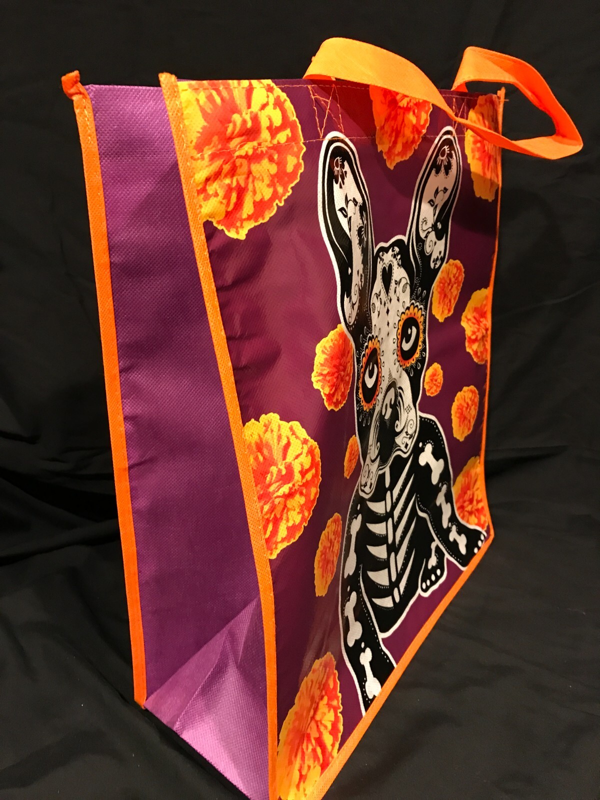 French Bulldog Puppy Reusable Shopping Grocery Gift Bag Approx. 5 3/4 x 13 x 14″