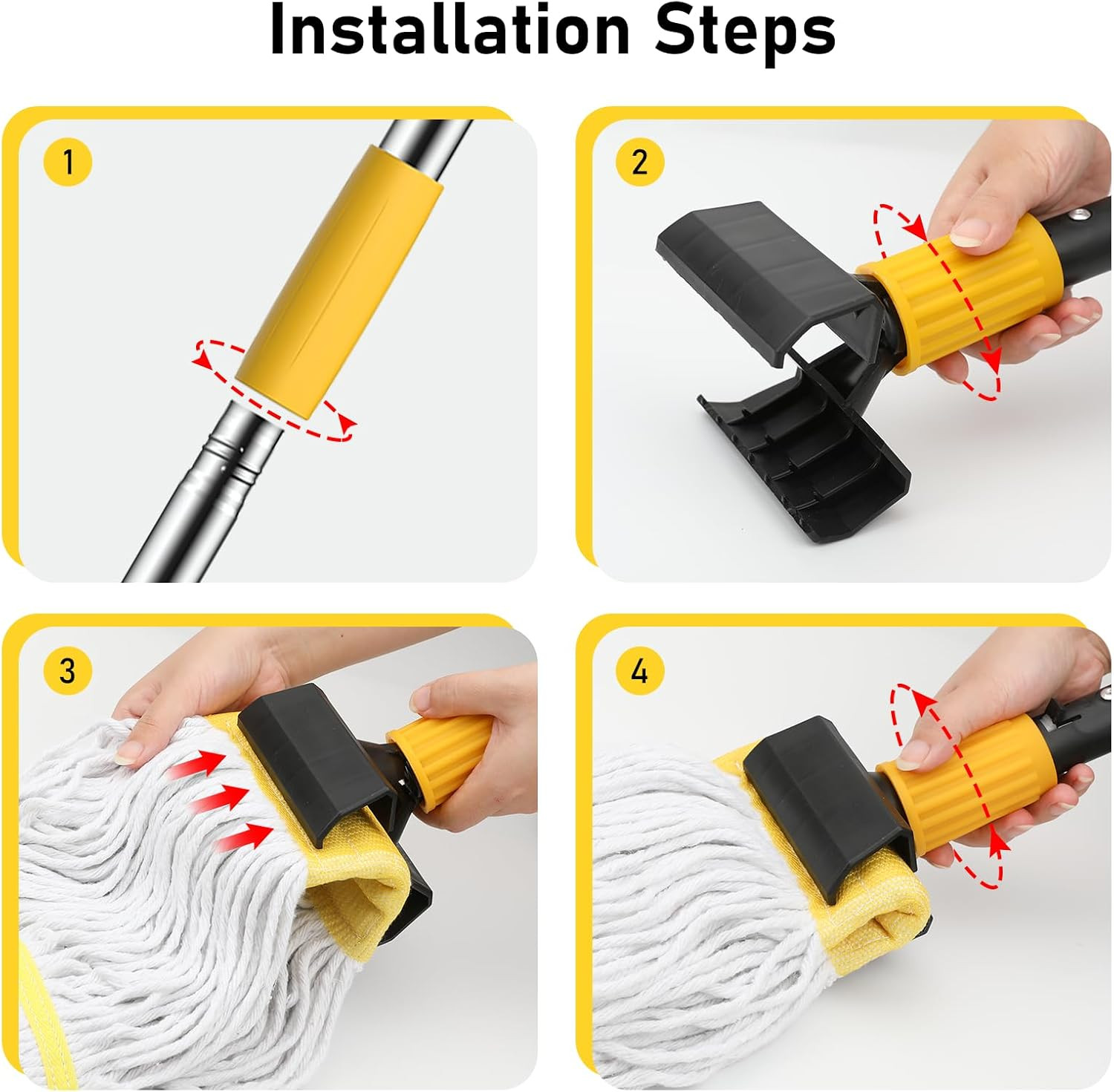 Heavy Duty String Wet Mop for Floor Cleaning, Commercial Industrial Cotton Mops