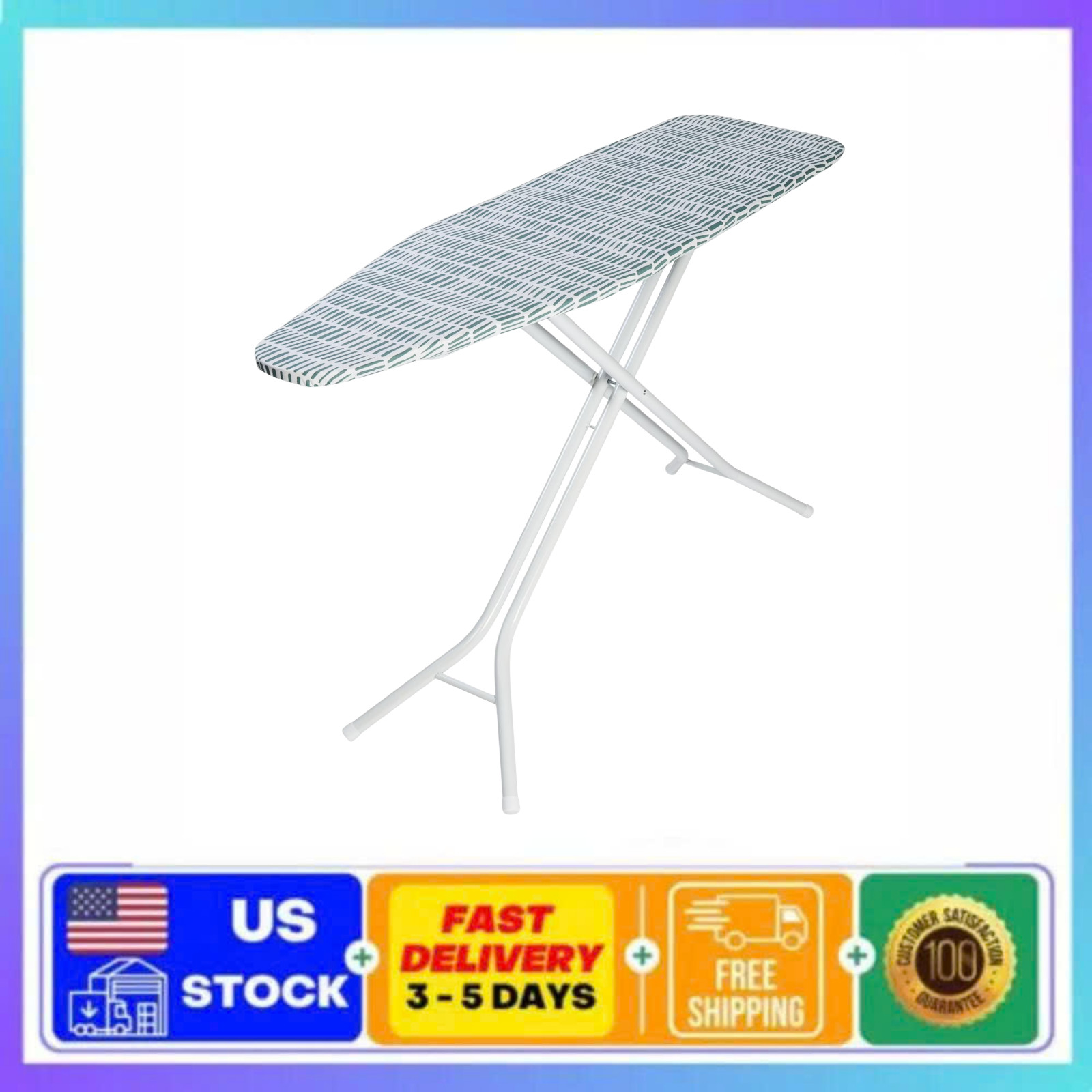 Mainstays Full Size 4-Leg Ironing Board 53″x14″ Adjustable Height Steel Frame