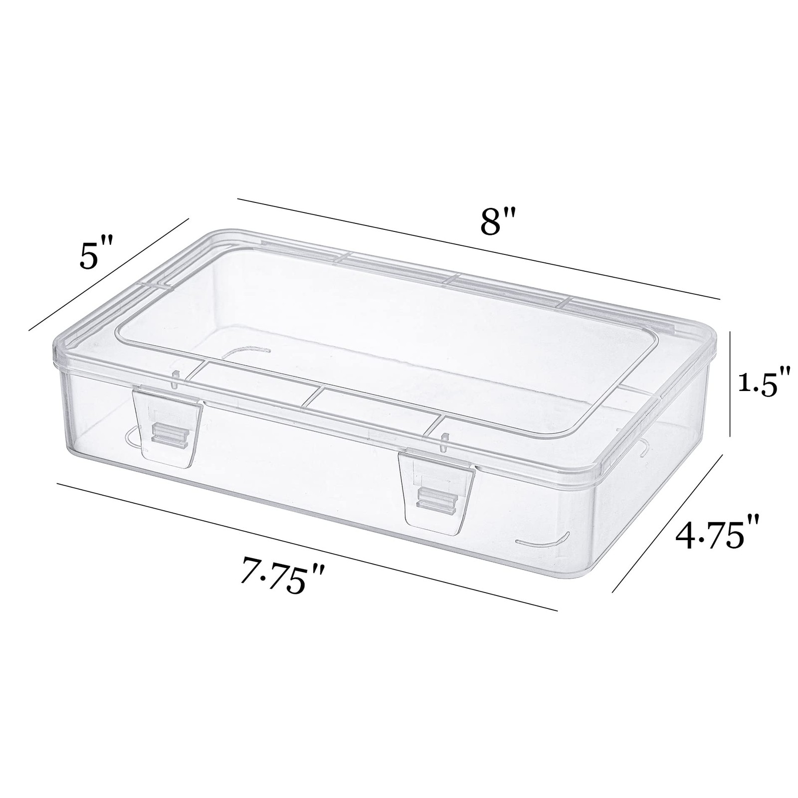 12 Pack Clear Plastic Storage Containers with Lids, 8 x 5 x 1.75 Inch Empty H…