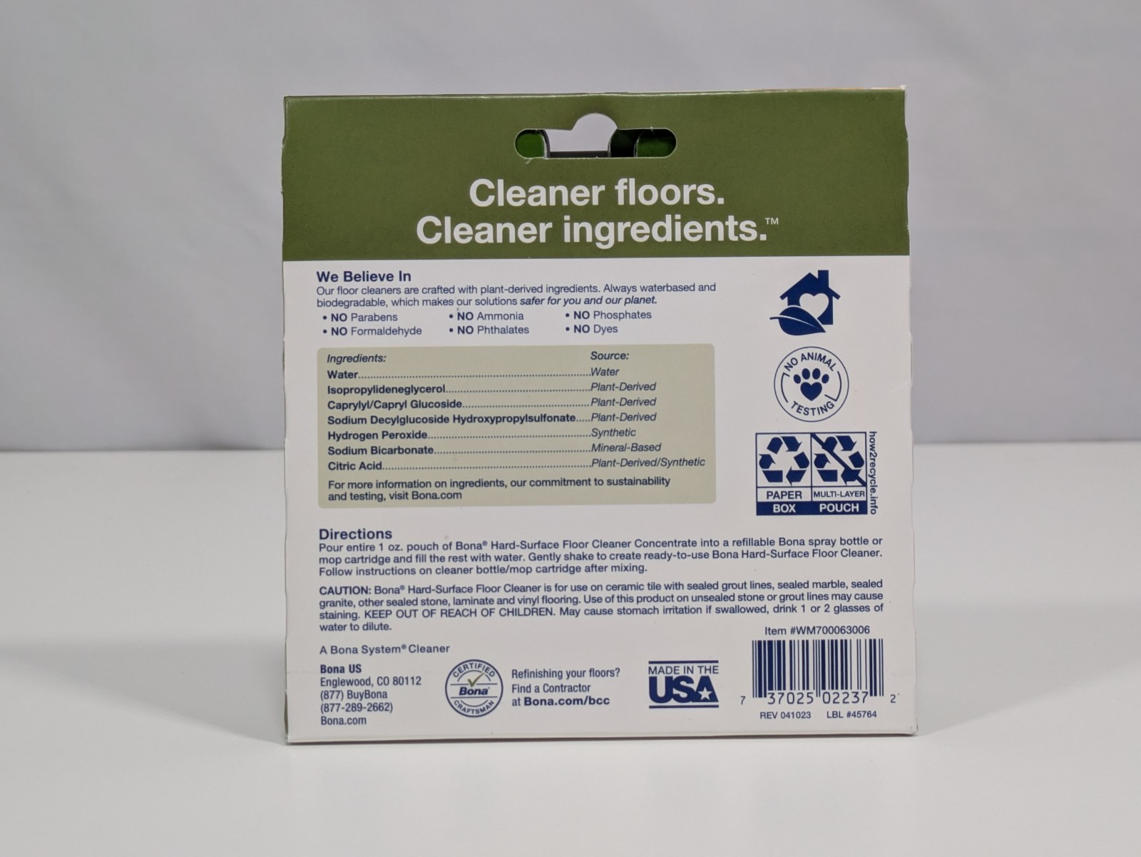 Bona Hard Surface Floor Cleaner Concentrate, 1 Fl Oz, 4-Pack Tile Laminate Mop