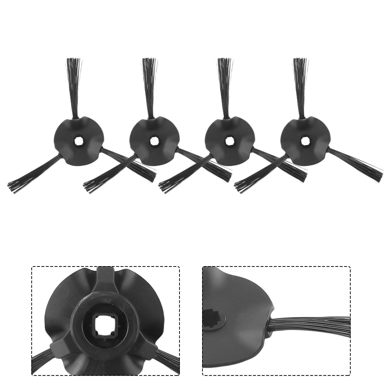 For Shark Side Brushes ABS+nylon Side Brush 4Pcs Black Brand New For Shark