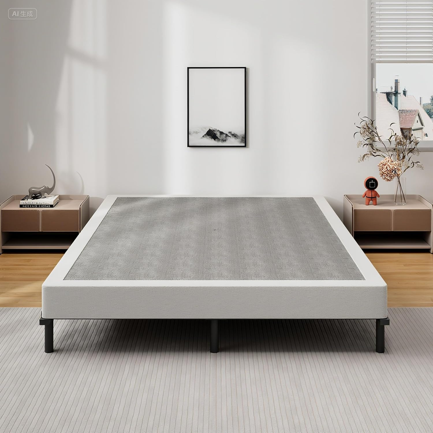 Snaye Queen Box Spring Bed Base 5 Inch, 3000Lbs Heavy Duty Box Spring Queen