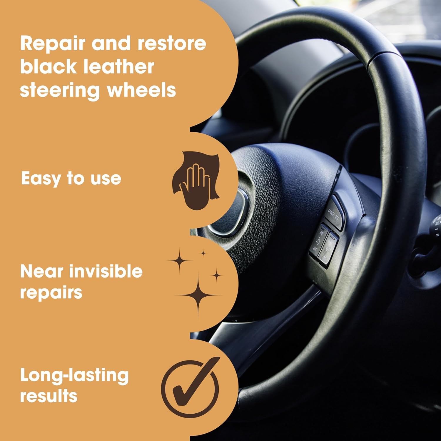 Leather Steering Wheel Repair Kit Tear Scuff Restoration Fix Kit