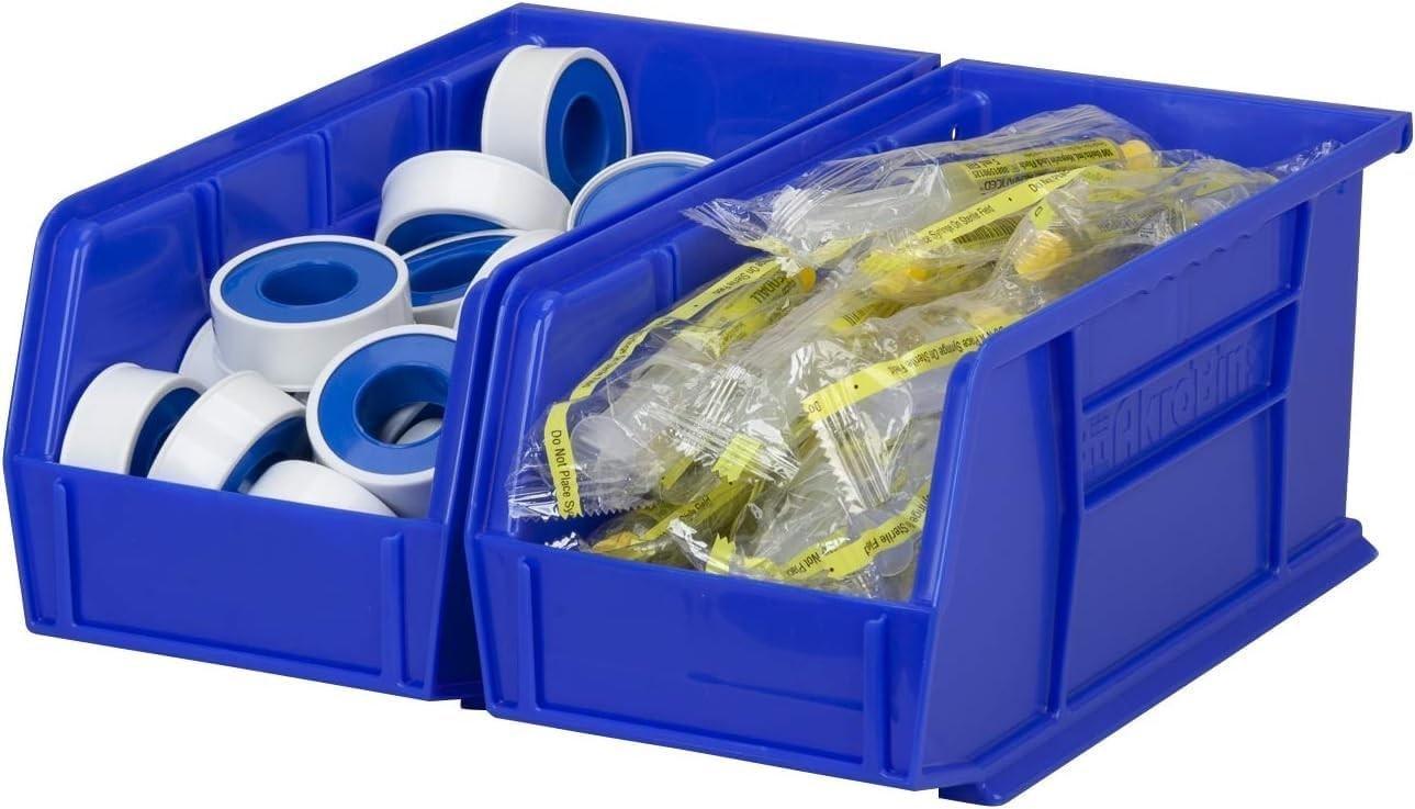 Plastic Storage Bins, Space-Saving Stackable Bins for Garage, Pantry, Craft Orga
