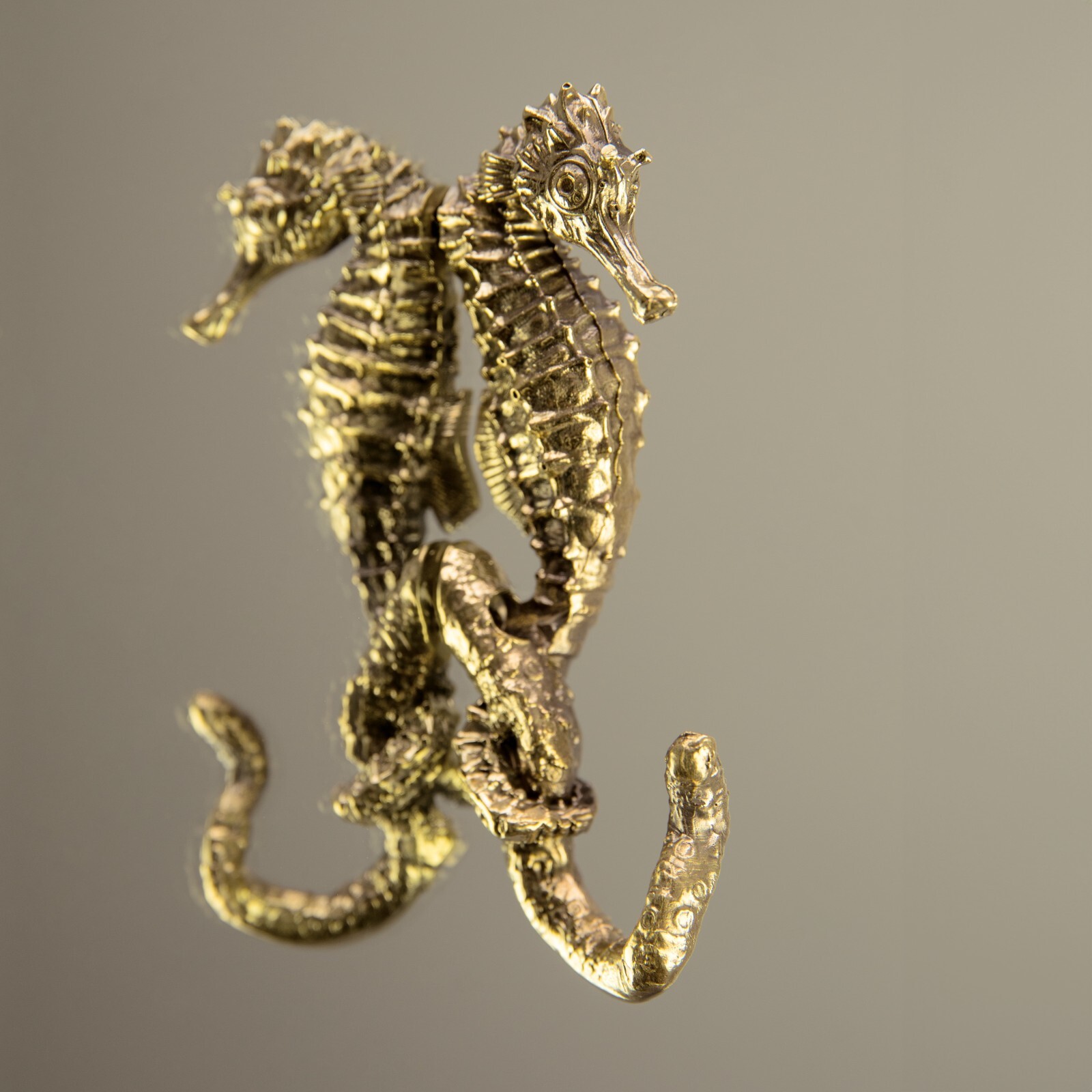 Brass seahorse hook. Strong and durable, perfect for bathroom towels