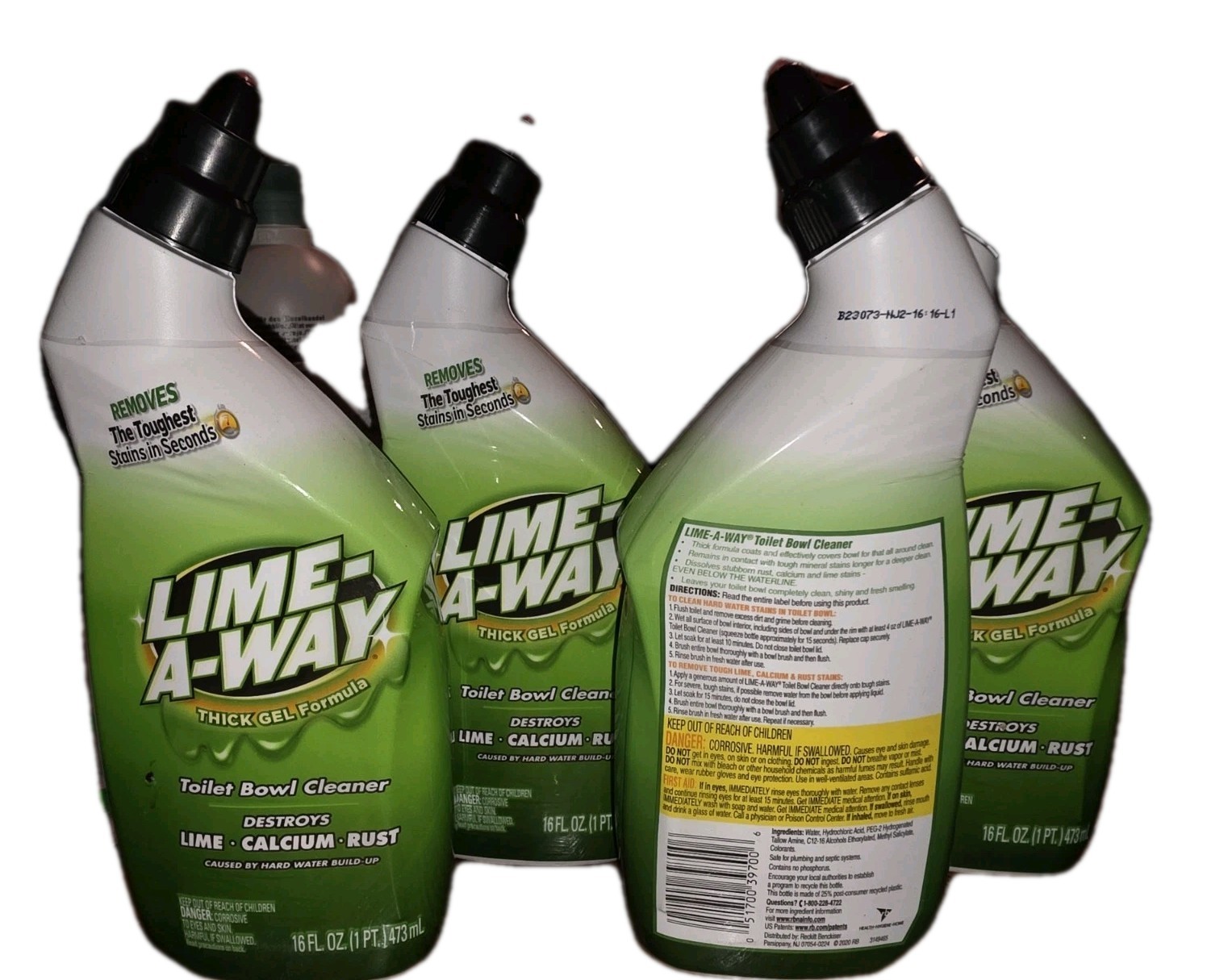 4x Lime-A-Way Lime Away Thick Gel Formula Toilet Bowl Cleaner Each 16 Oz–