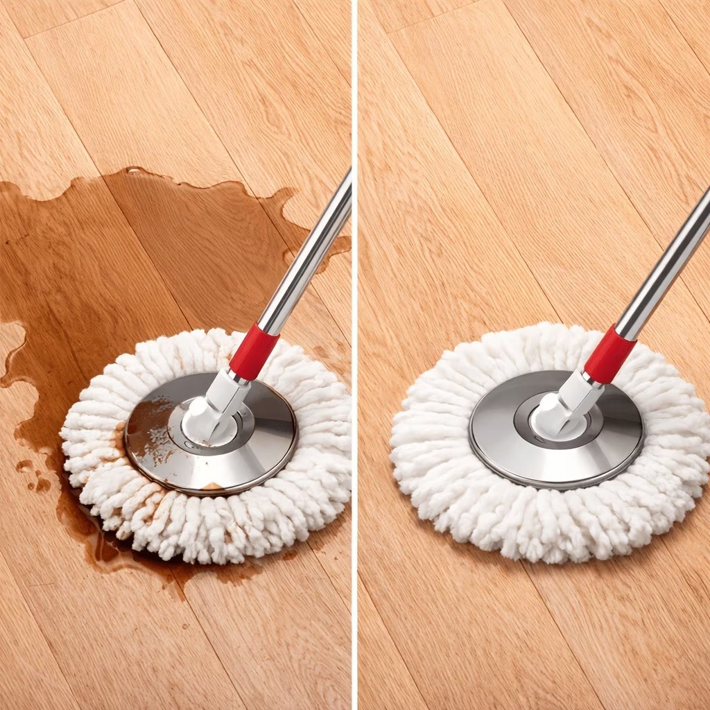Spin Mop and Bucket with Wringer Set, 360° Spinning Mop System 3 Mop Refill