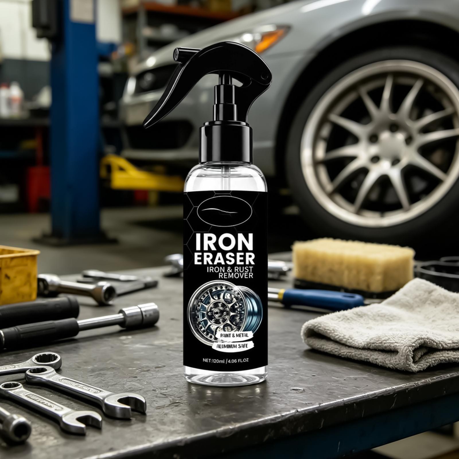 Iron Eraser Rust Remover Spray, Car Wheel Paint Brake Dust Fast Cleaner 120ML US