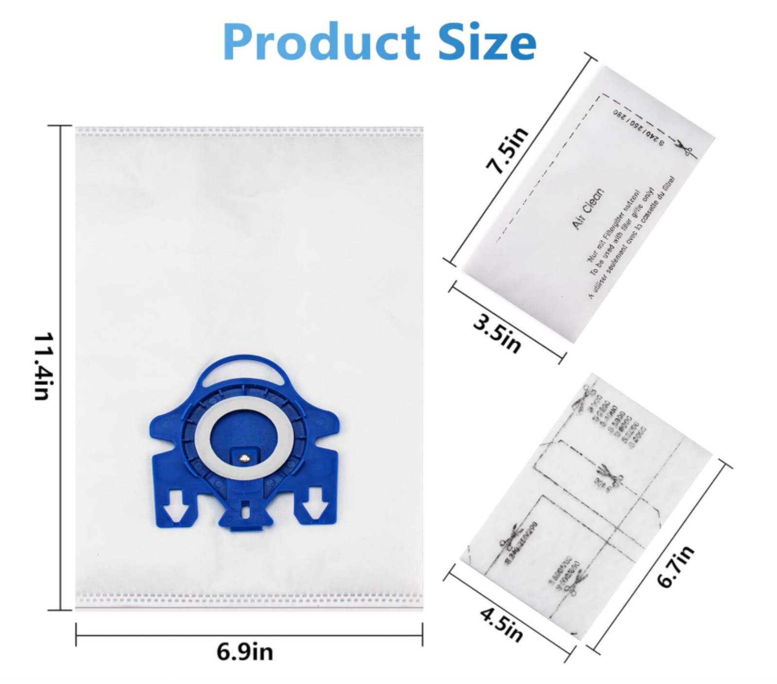 Miele Vacuum Bags GN Vacuum Cleaner Bags Dust Bags replacement 10-Pack w/ Filter