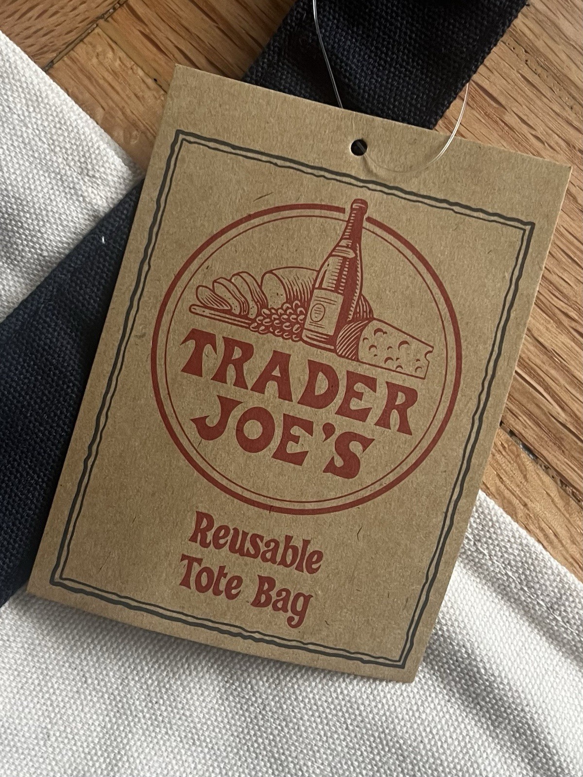 TRADER JOE’S ICONIC REUSABLE CANVAS NAVY BLUE TOTE BAG, HEAVY DUTY,NEW WITH TAGS