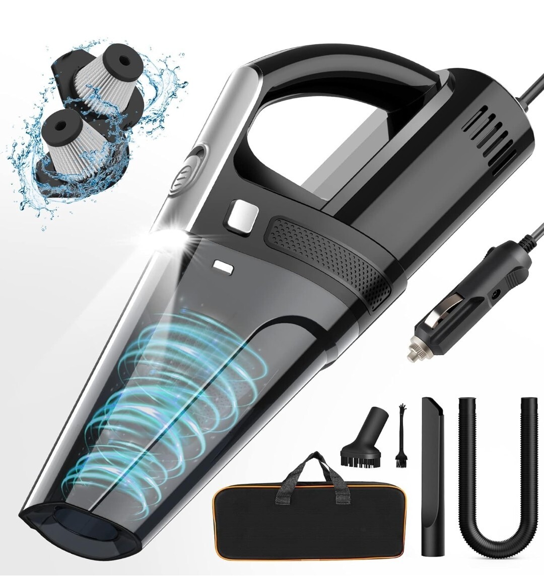 Portable Vacuum Cleaner Powerful 8000Pa Suction DC12V 16.4 Ft Cord Wired