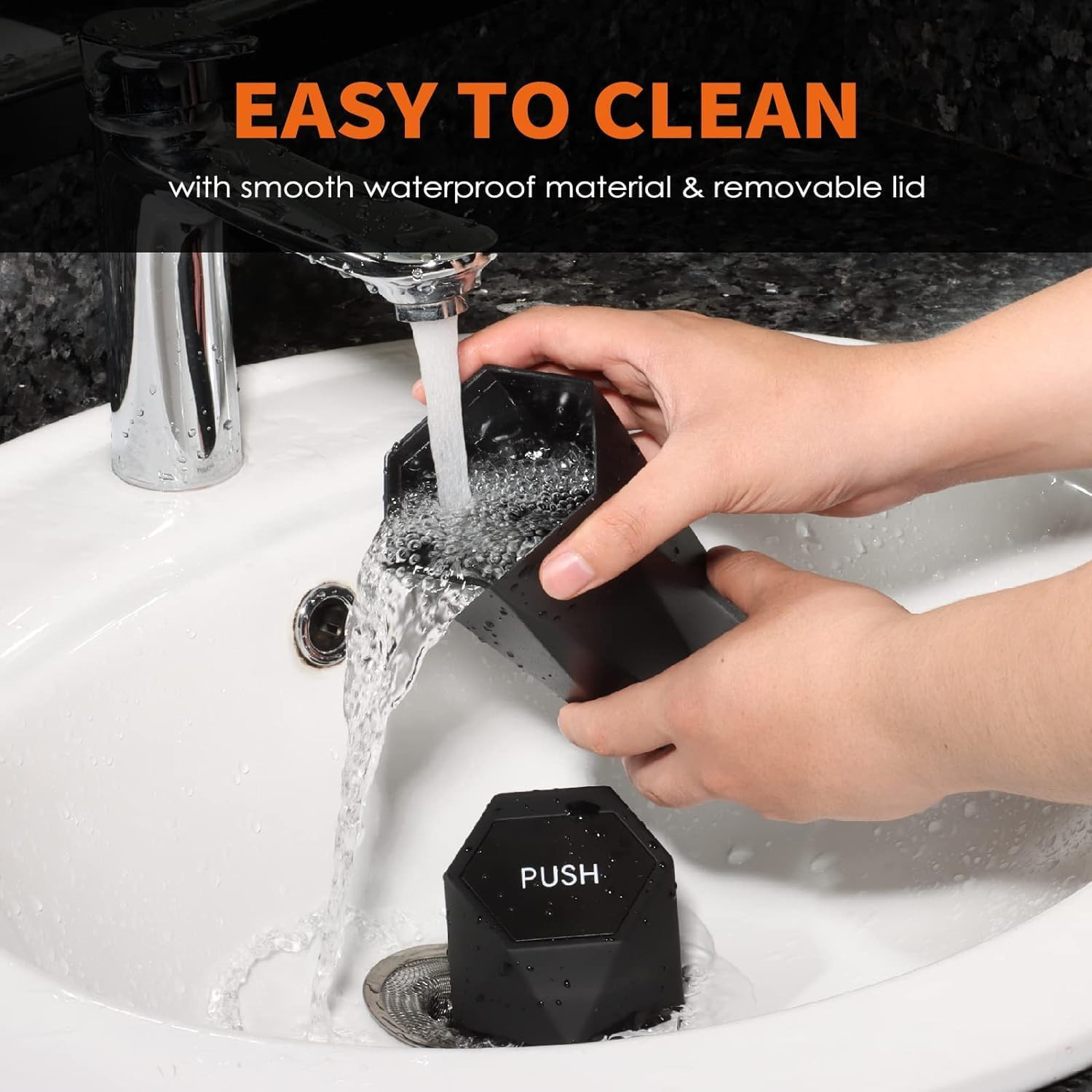 HOTOR Car Trash Can with Lid – 2 Pack, Car Accessories for Interior, Leakproof V