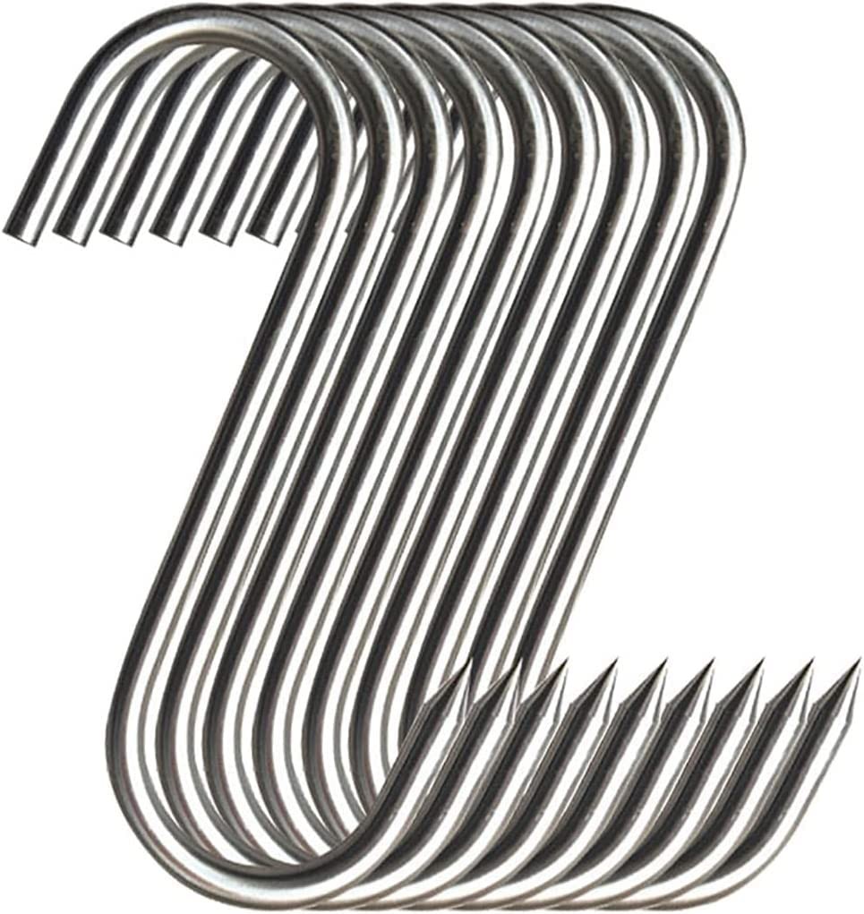 MUFEDAT Meat Hooks 20PCS, 5.12 in Premium Stainless 5.1inch(20Pcs), Silver