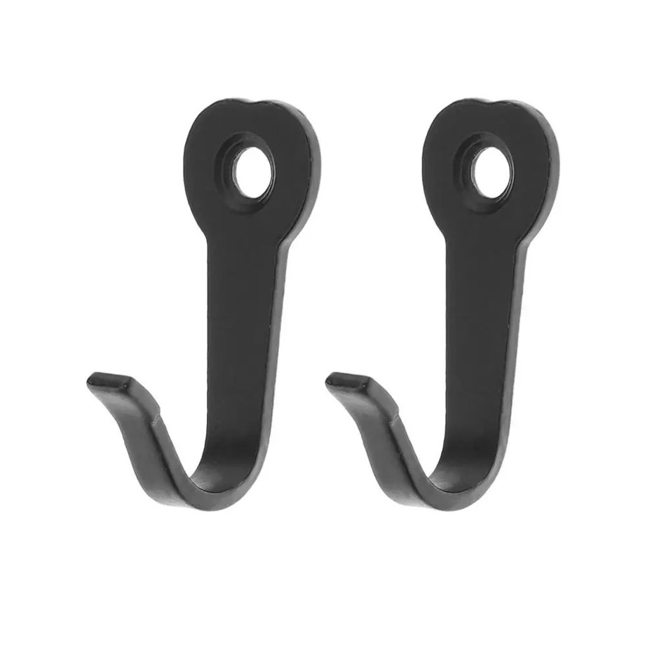 10Pcs Wall Mounted Black Hooks Key Holder Rack Hat Coat Closet Organizer