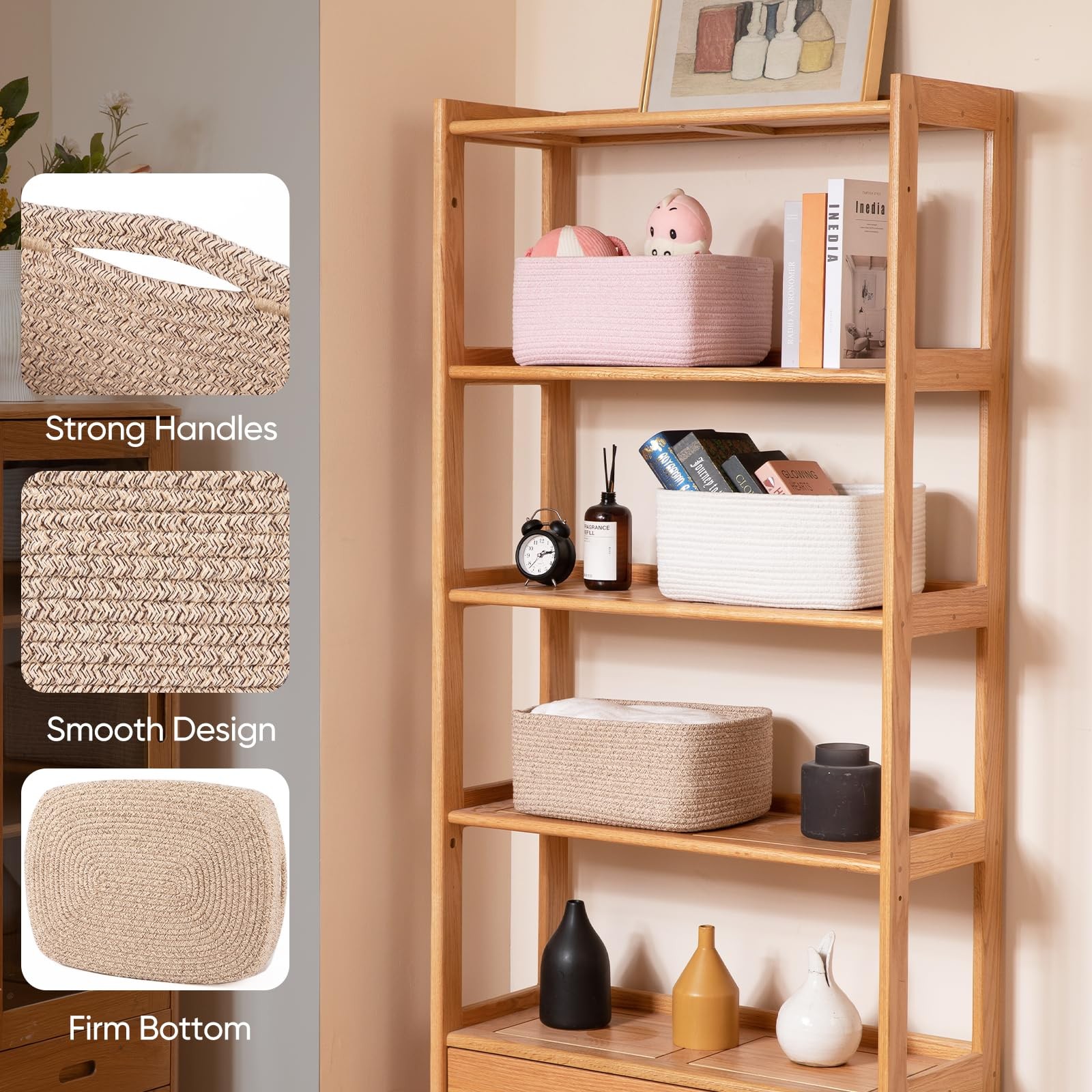 4 Pack 14.17 * 11.02 * 6.3IN Storage Baskets for Organizing Shelves, Woven Ro…