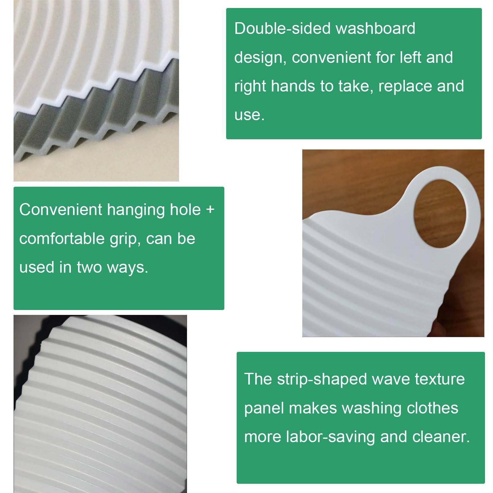NentMent 3 Pack Mini Washboard Portable 0.09 liters, Gray, White, Green
