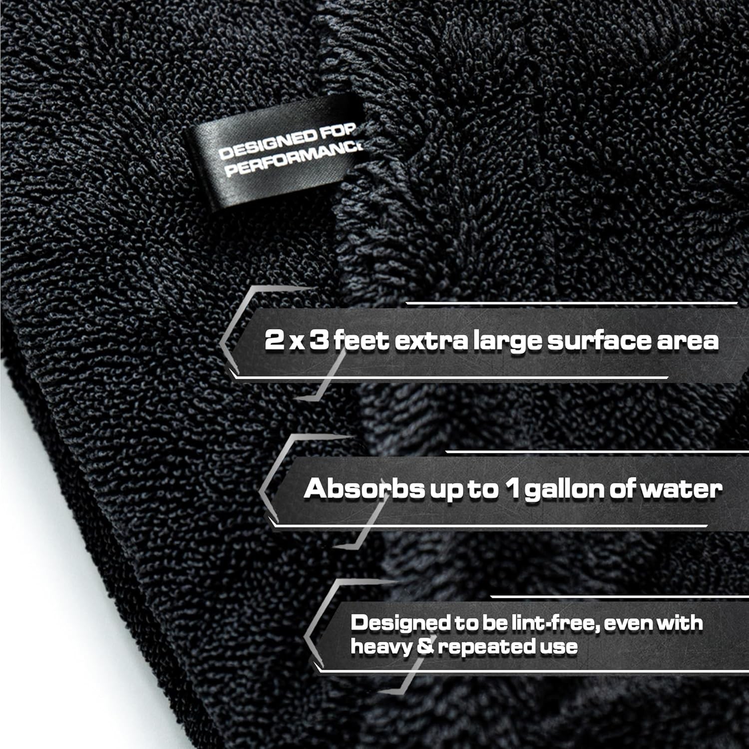Blackline 24×36 Microfiber Drying Towel, 1300GSM, Streak Lint Free