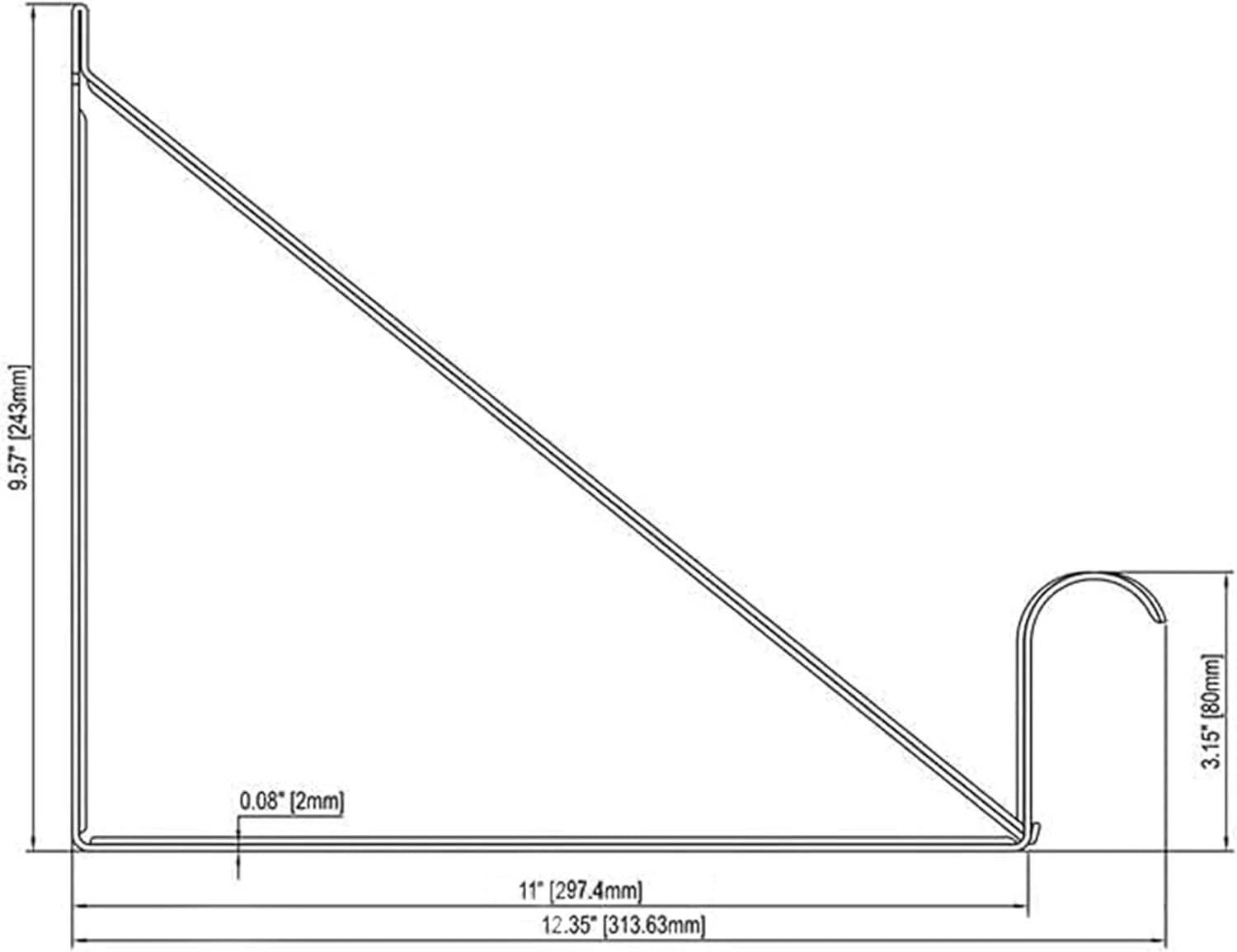 Elegant White Wall-Mounted Brackets for Shelves and Rods – 2 Pack, 11×9.5 in