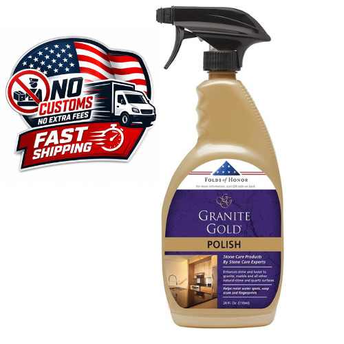 Gold Polish Spray 24oz Granite Quartz Marble Stone Countertop Cleaner Shine USA