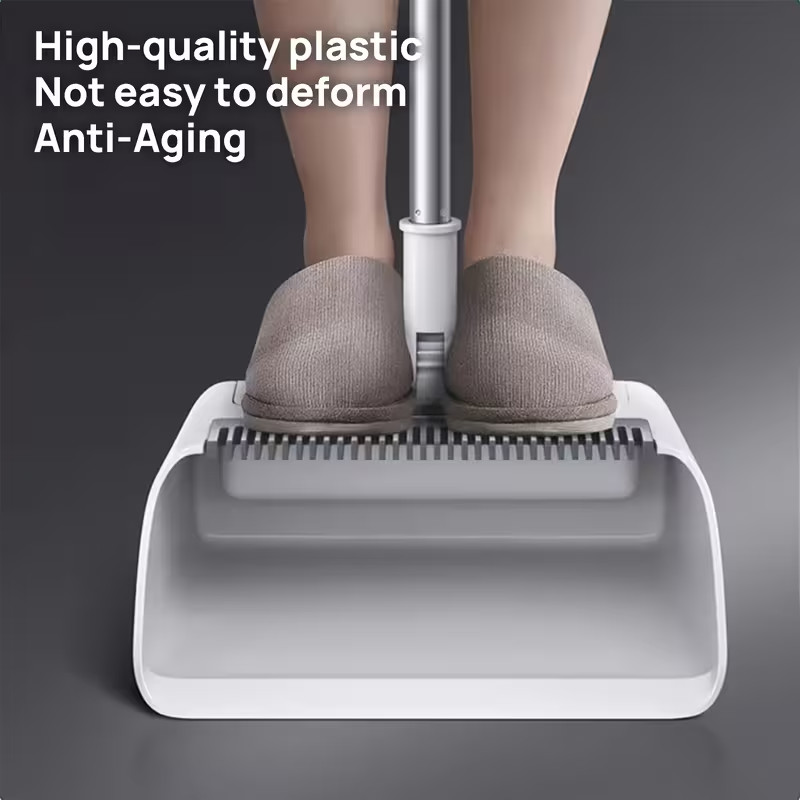 3-in-1 Long Handle Broom and Dustpan Set Foldable Upright Floor Sweeper