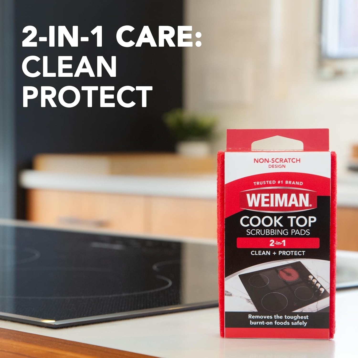 Professional Heavy Duty Cooktop Cleaner & Polishing Cream with Scrubbing Pads
