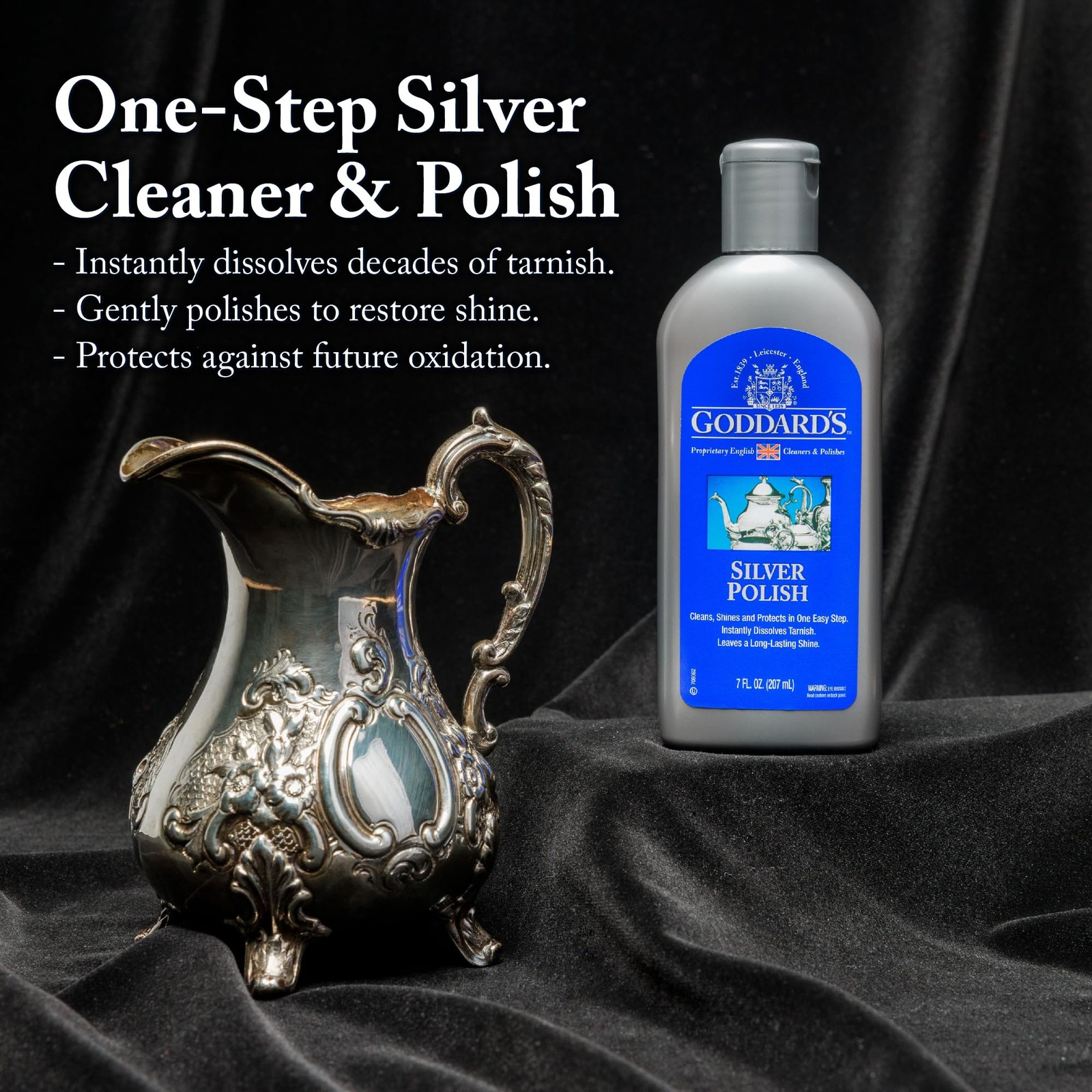 Goddard’s Silver Polish Liquid, Silver Cleaner & Tarnish Remover, 7 oz | Restore