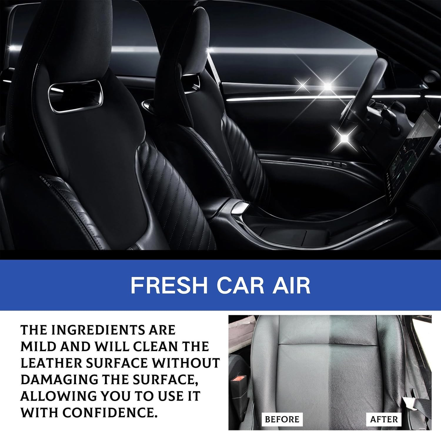 Leader Cleaning and Care Cream, Leather Cleaning Cream for Car Interior, Multifu
