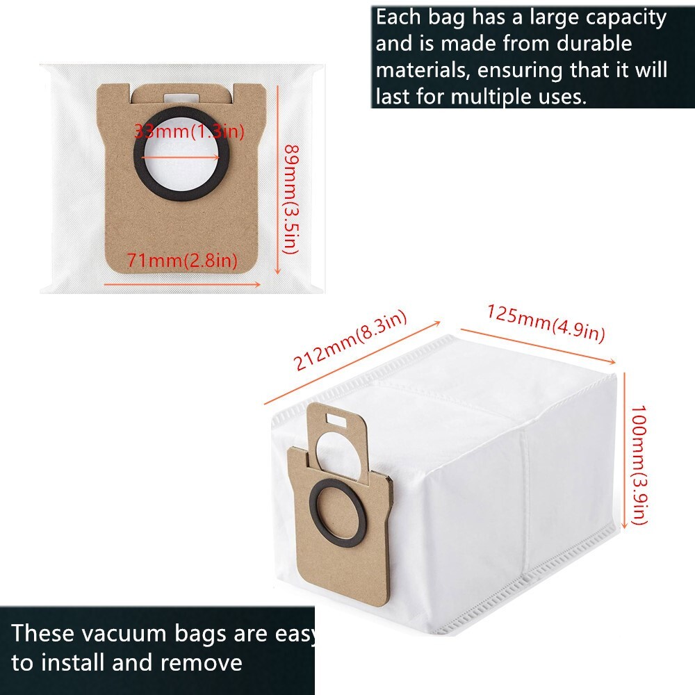 12pcs Dust filter Bag for Dreame L10s Ultra/S10 pro/X20 Pro Plus/L20 Ultra