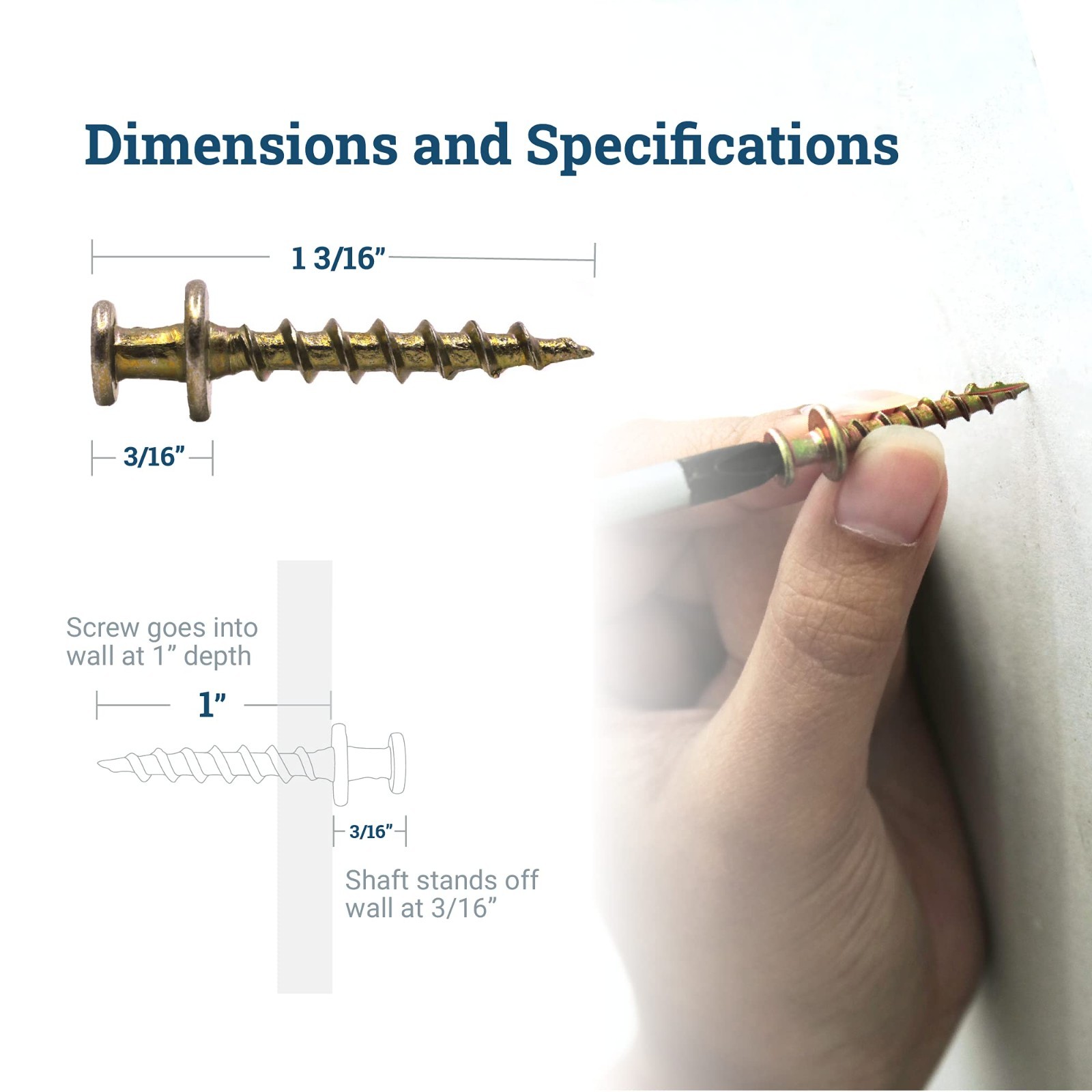 Heavy-Duty Bear Claw Hanger Screws – 150 Pack, Holds 30 lbs, Ideal for Drywall &