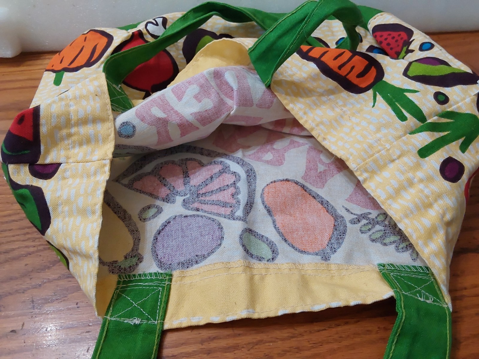 Trader Joes Reusable Canvas Shopping Grocery Tote Bag Fruits Vegetables USA