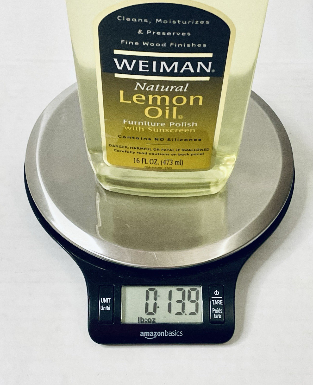 WEIMAN NATURAL LEMON OIL FURNITURE POLISH WITH SUNSCREEN 16 FL OZ