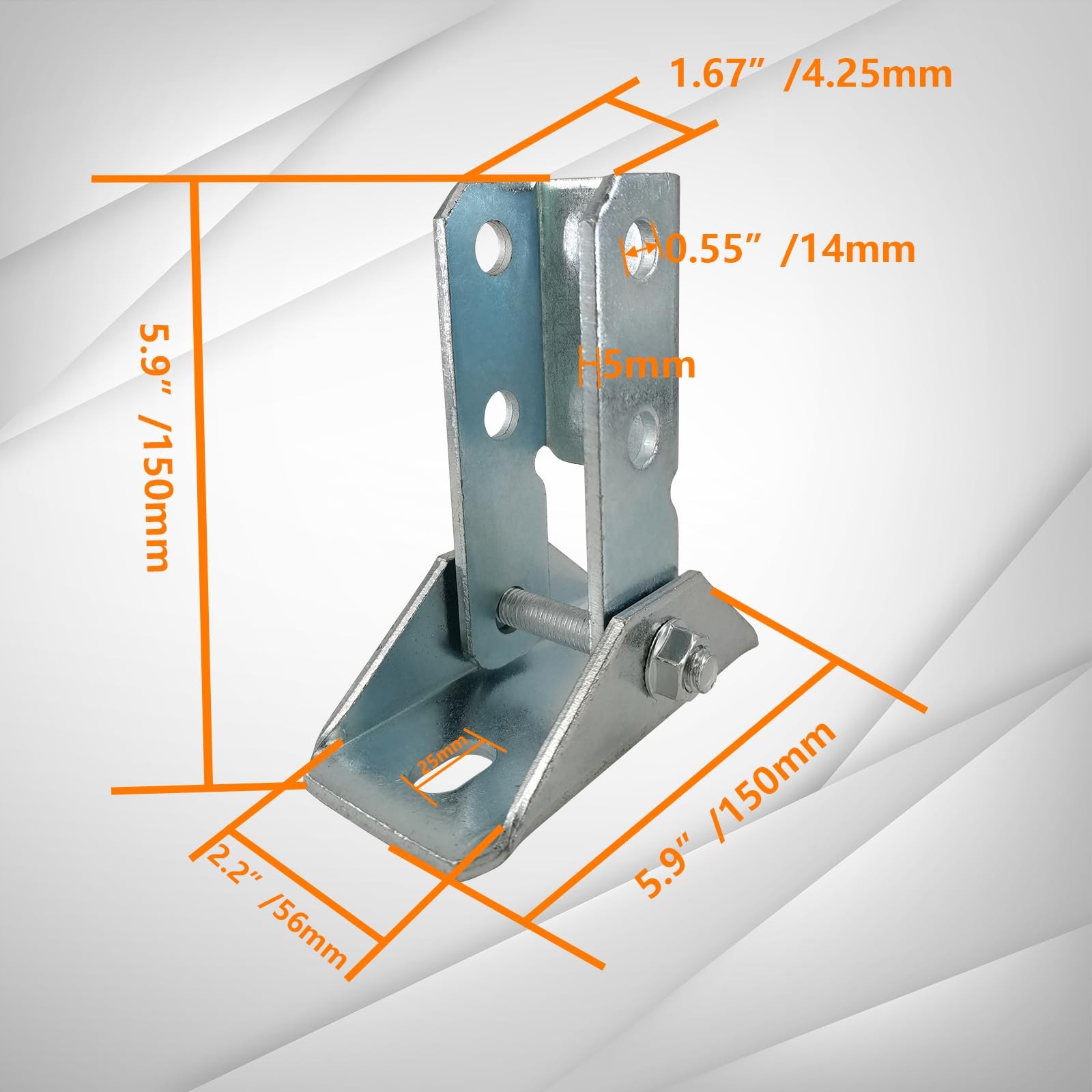 6 PCS Adjustable Brace Fitting 180 Degree Turn Joint Connector 15/8 Inch