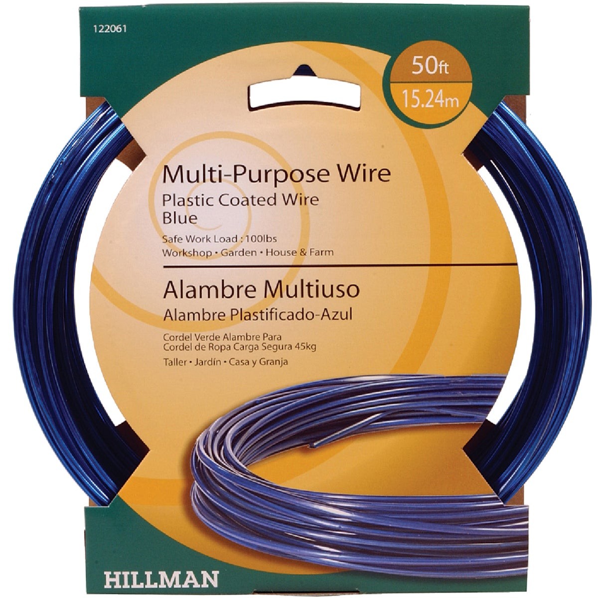 Hillman Anchor Wire 50 Ft. 19 Ga. Plastic Coated Steel 3-Strand Purpose Wire,