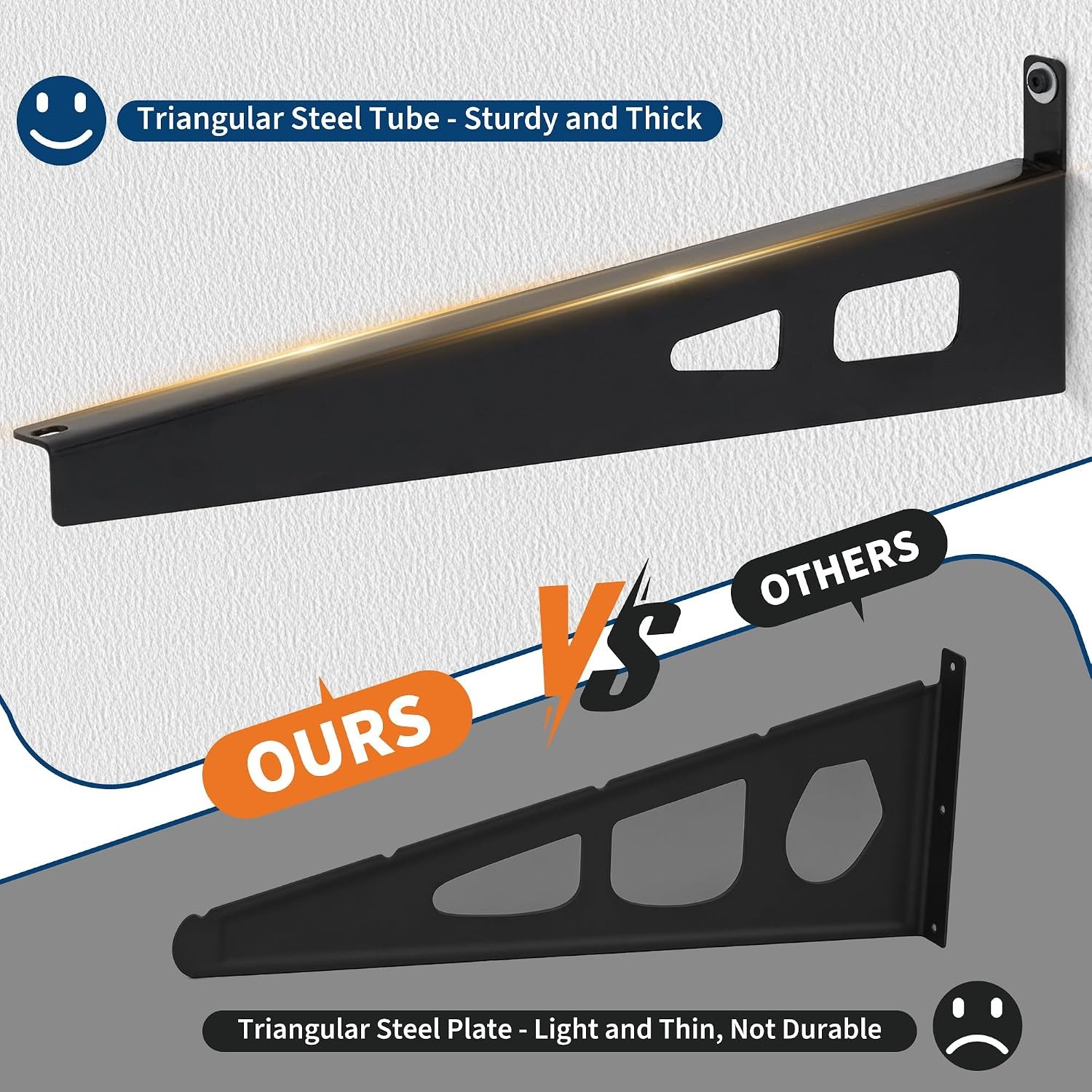 Heavy Duty 2-Pack Wall Shelves 2x6ft 500lb Steel Rack for Garage & Workshop Use
