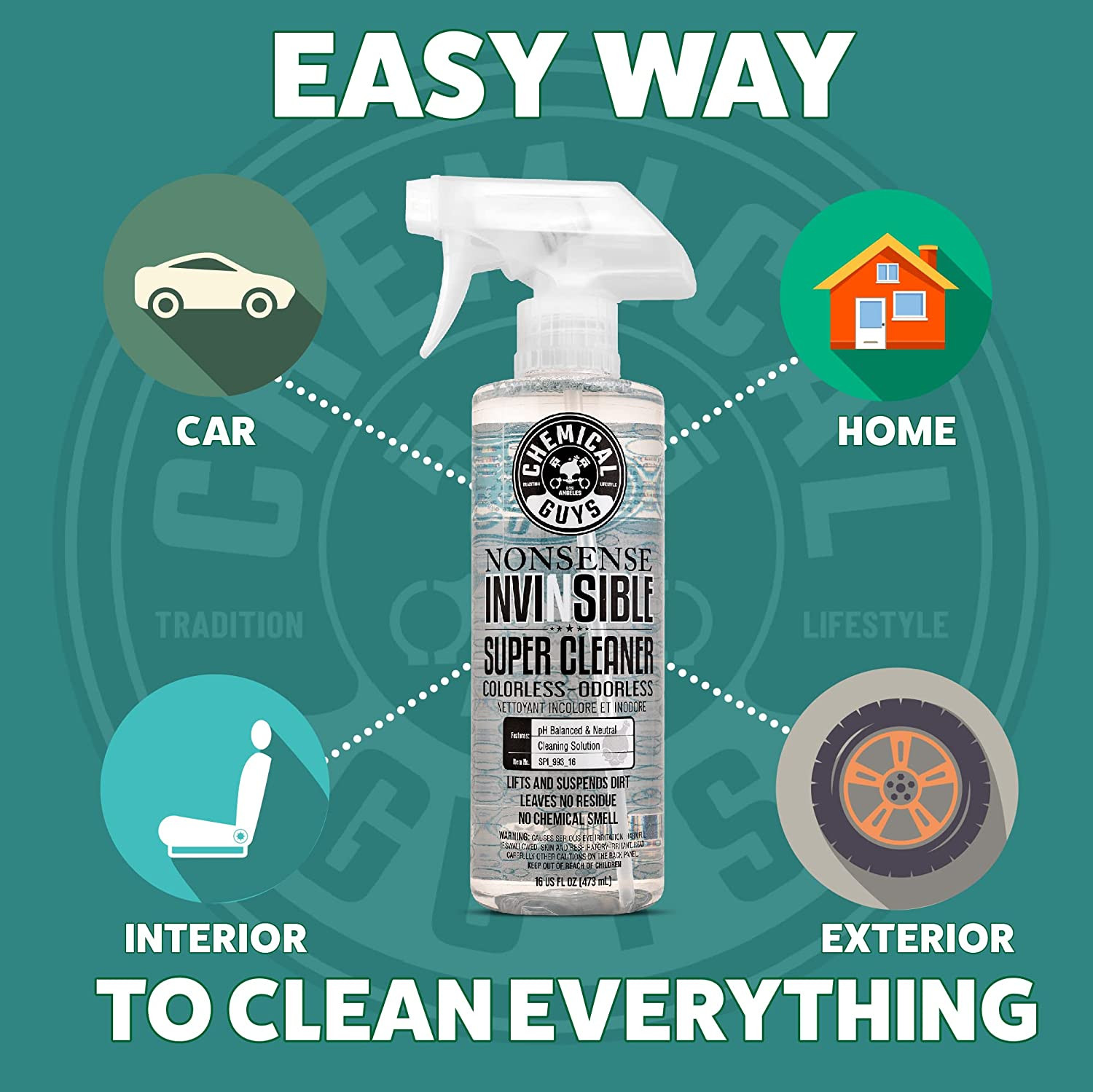 Chemical Guys Nonsense, Odorless Cleaner for Car Interior and Exterior All Purpo