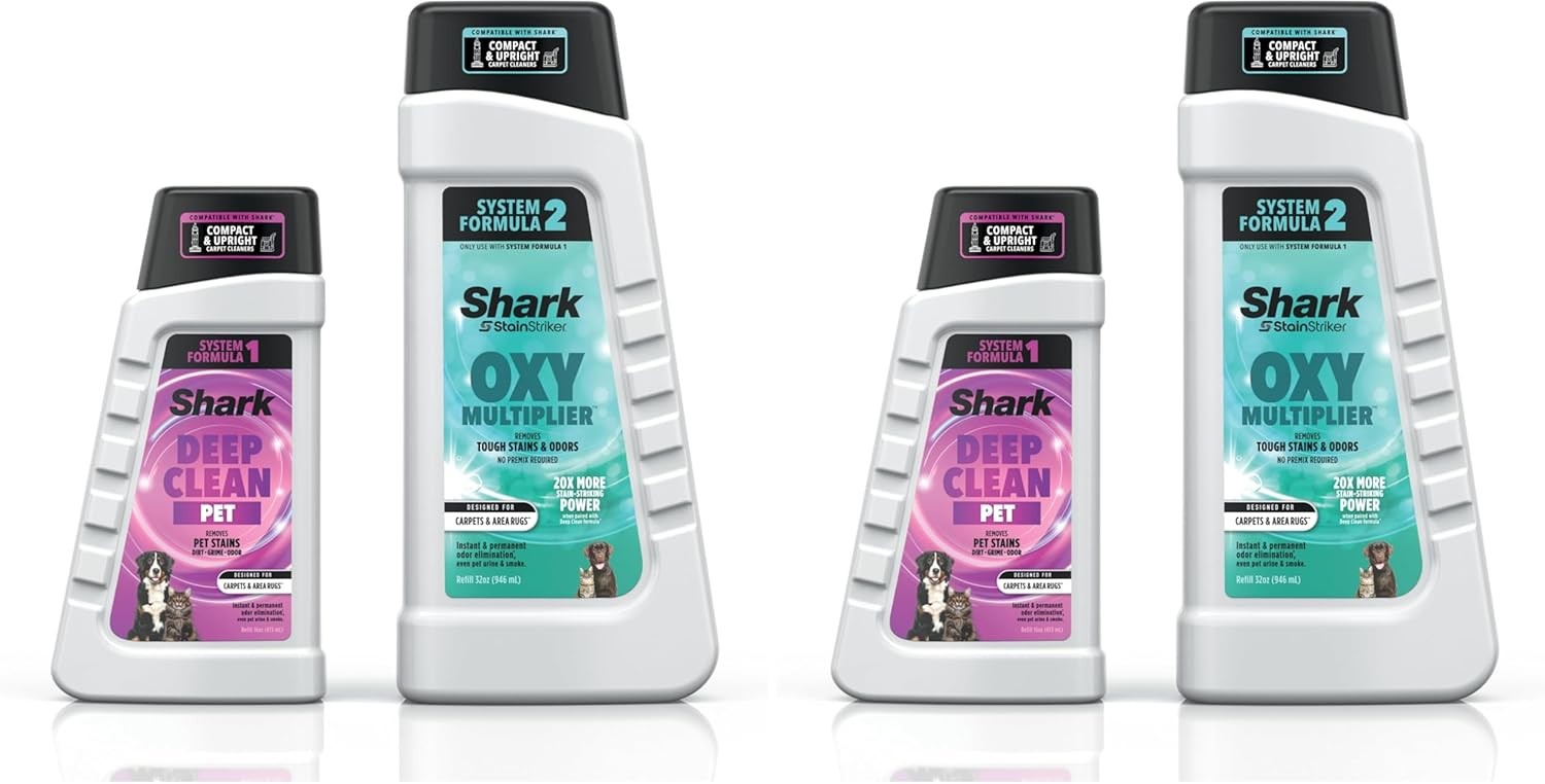 Shark Stainstriker Cleaning Solution Bundle for Portable Cleaners, Carpet and Ar