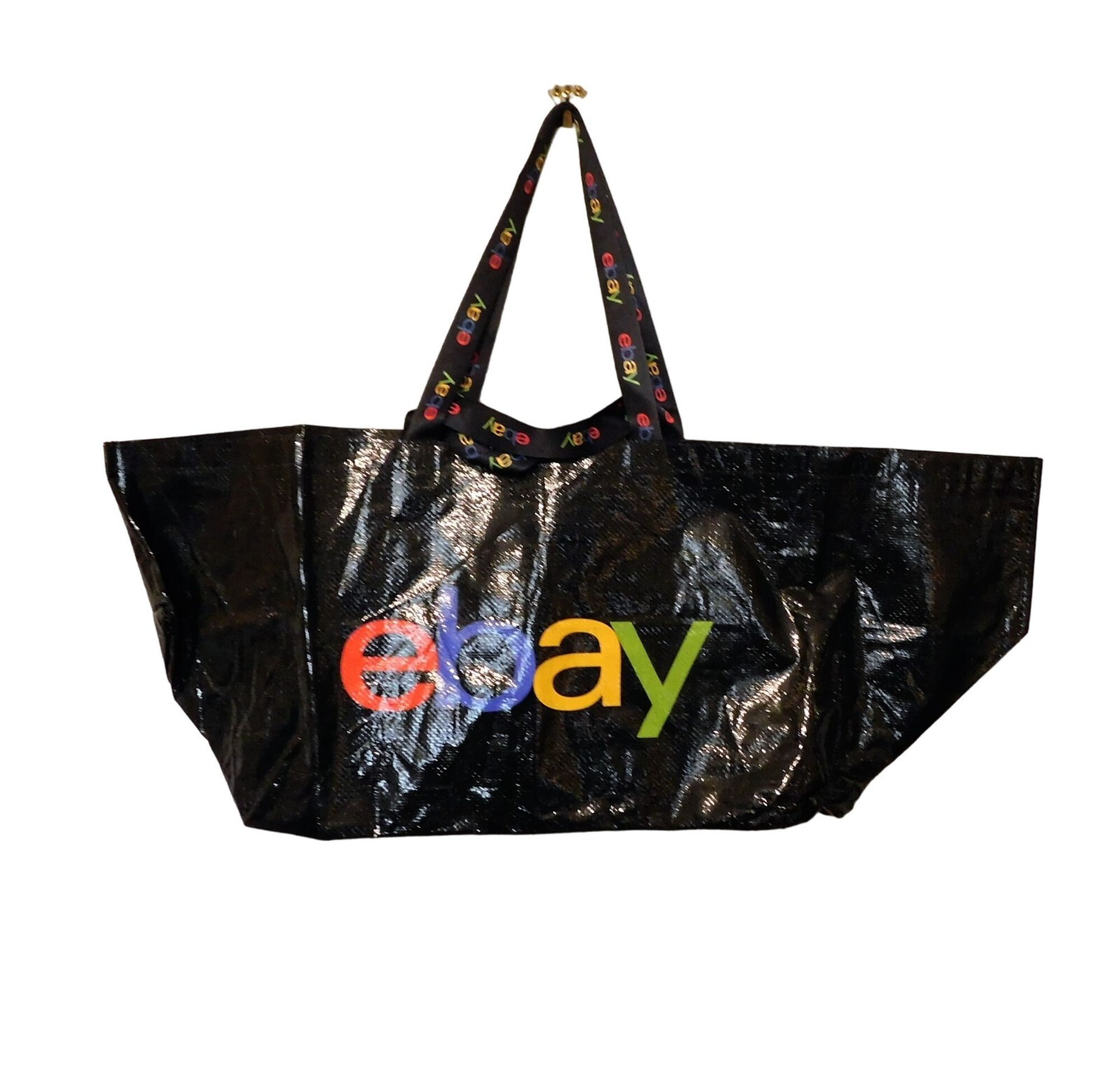 eBay Logo Branded Extra Large Tote Bag Oversized Foldable Ebayana Black Reusable