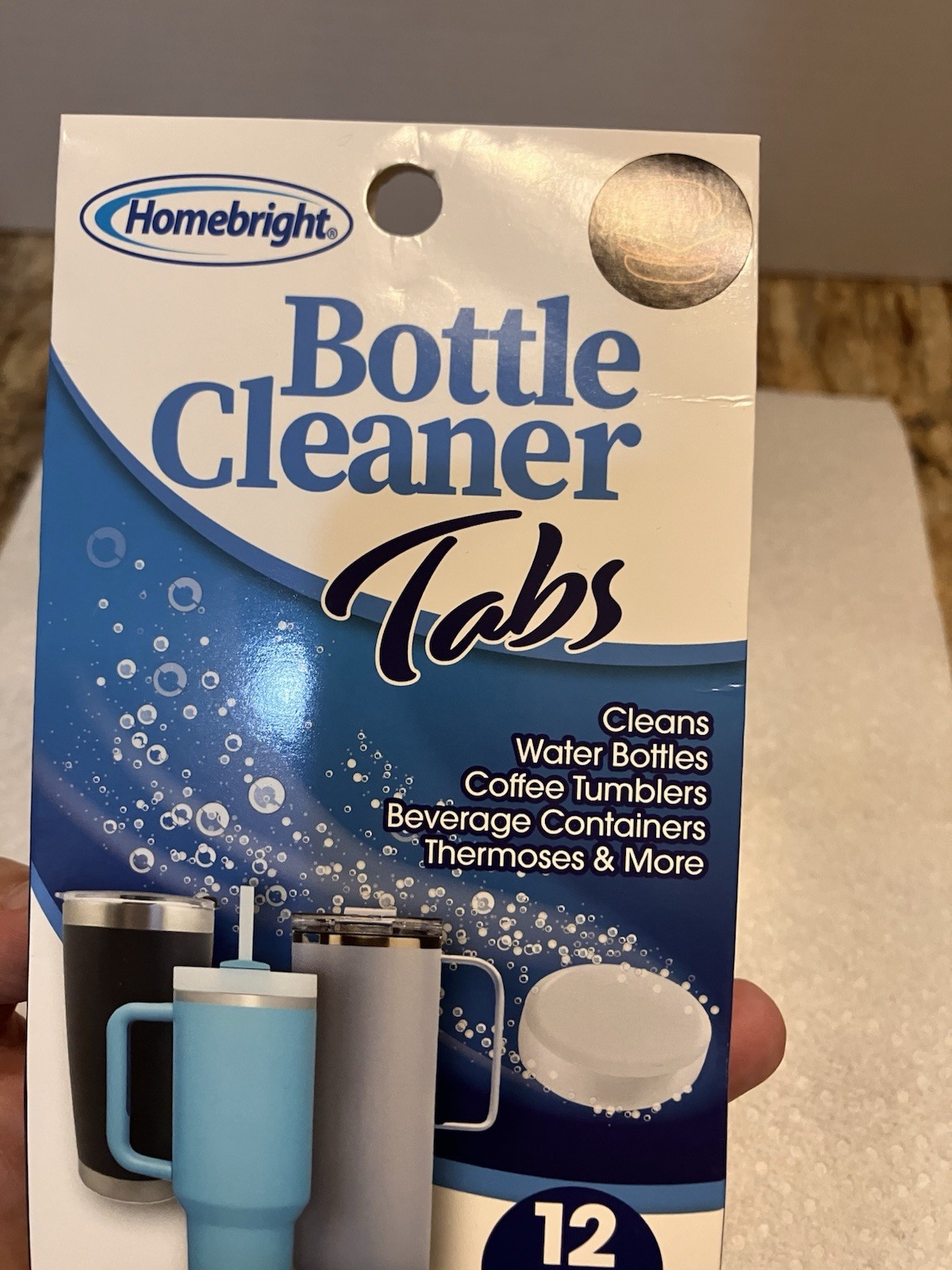 Homebright Bottle Cleaner Tablets Cleaning Beverage – 12 Water Bottle Tablets