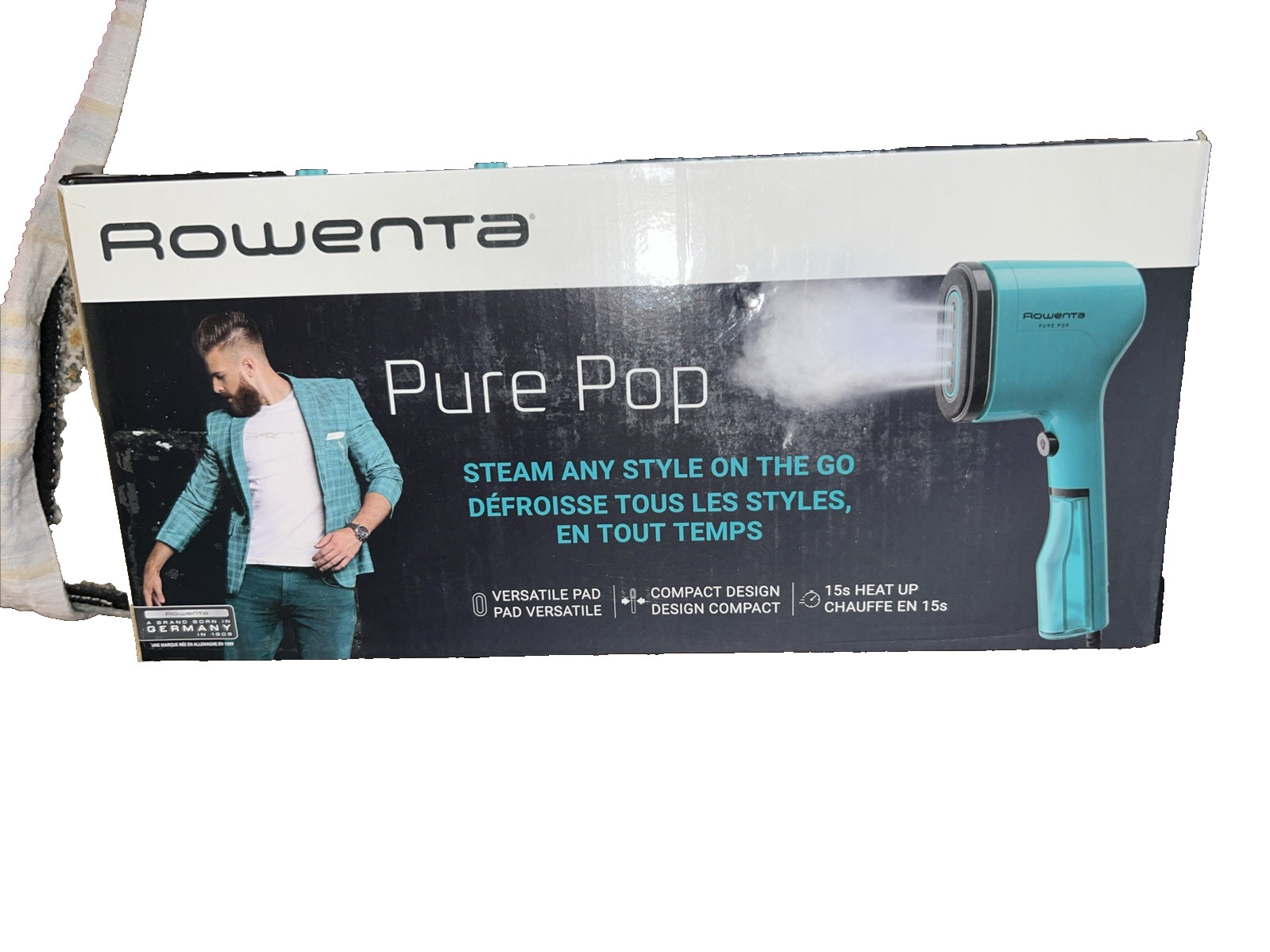 PurePop Handheld Clothes Steamer 1150 Watts 15 Sec Heat-Up New Open Box