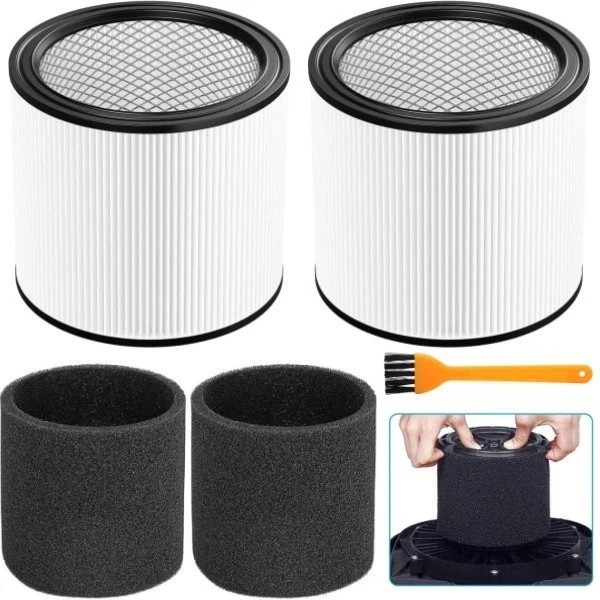 2 Packs Filter Cartridges 90304 90350 90333 Type U for Shop Vac Wet/Dry Vac
